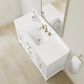 37B Fenwick 48" Single Bathroom Vanity in Bright White with Glossy White Composite Stone Top and Backsplash, , large