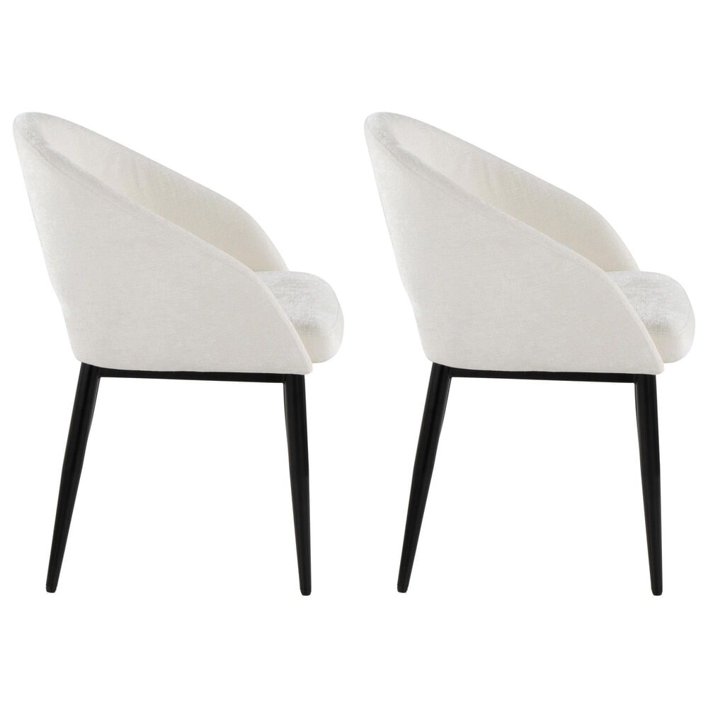 LumiSource Renee Arm Chair with Off-White Fabric Cushion in Black (Set of 2), , large