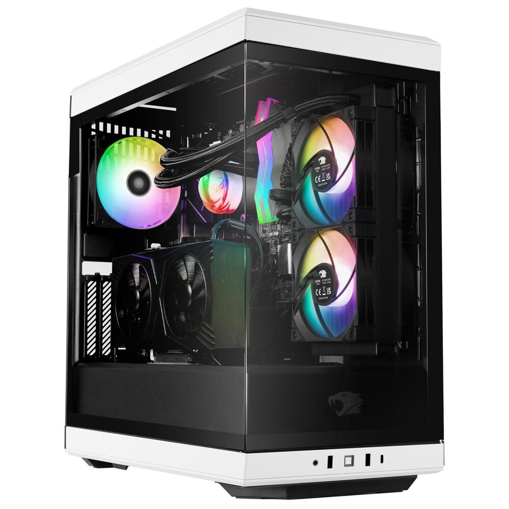 iBUYPOWER Y40 Pro Gaming PC Desktop | Intel Core i9 14900F - 32GB RAM - NVIDIA GeForce RTX 5080 Graphics - 2TB SSD in Black and White, , large