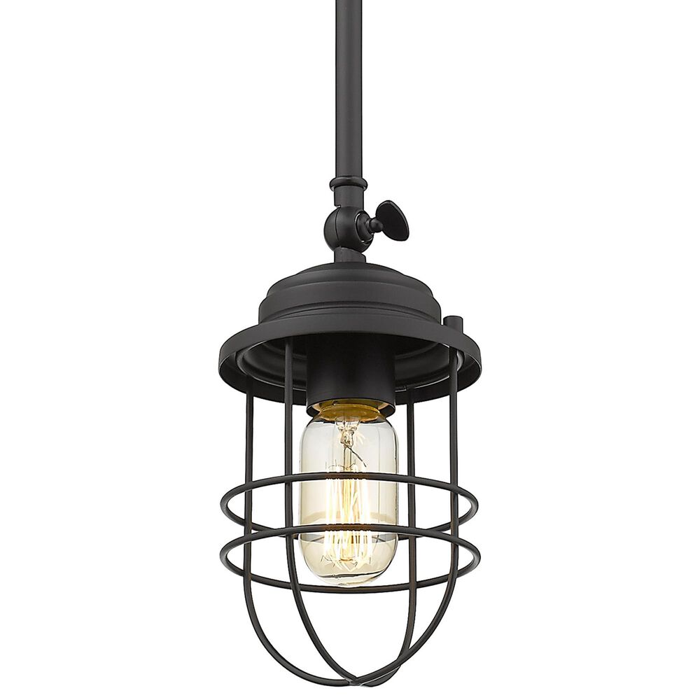 Golden Lighting Seaport 1-Light Mini Pendant in Matte Black, , large