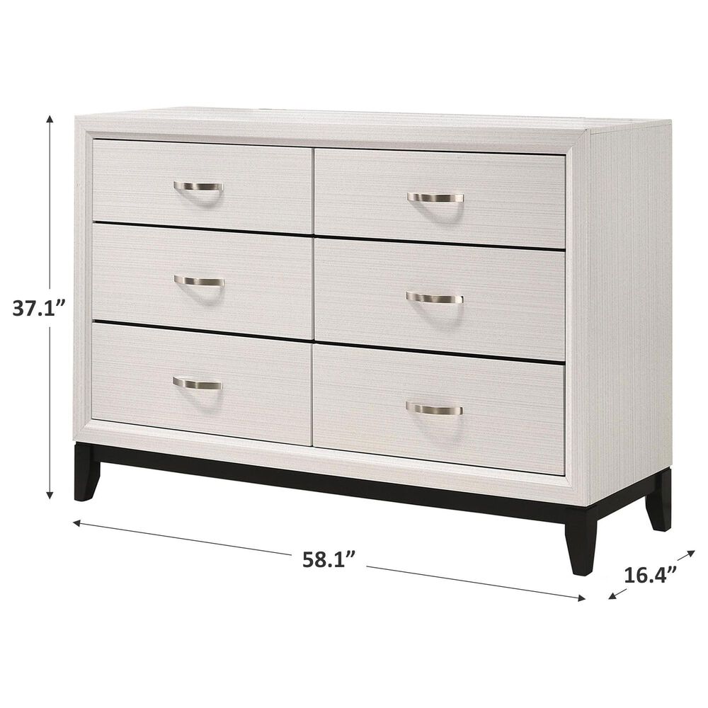 Crown Mark Akerson Chalk Dresser in White, , large