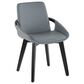 LumiSource Cosmo Accent Chair with Faux Leather Cushion in Grey, , large