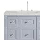 James Martin Vanities Breckenridge 36" Single Bathroom Vanity in Serenity Blue with 3 cm Victorian Silver Quartz Top and Rectangular Sink, , large
