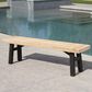Hearth and Haven Patio Bench with Slat Panel Design in Grey and Natural, , large