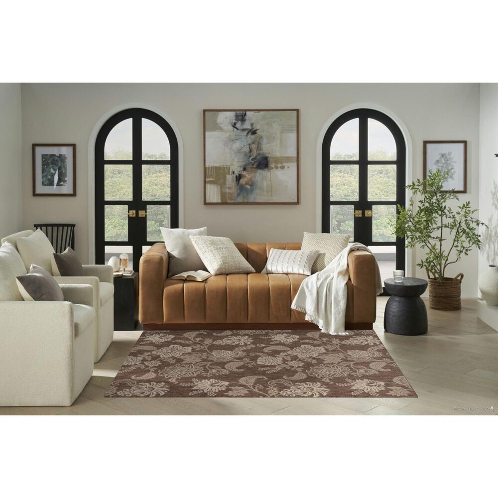 Nourison Garden Oasis Floral Mocha 5&#39; x 7&#39; Indoor/Outdoor Area Rug, , large