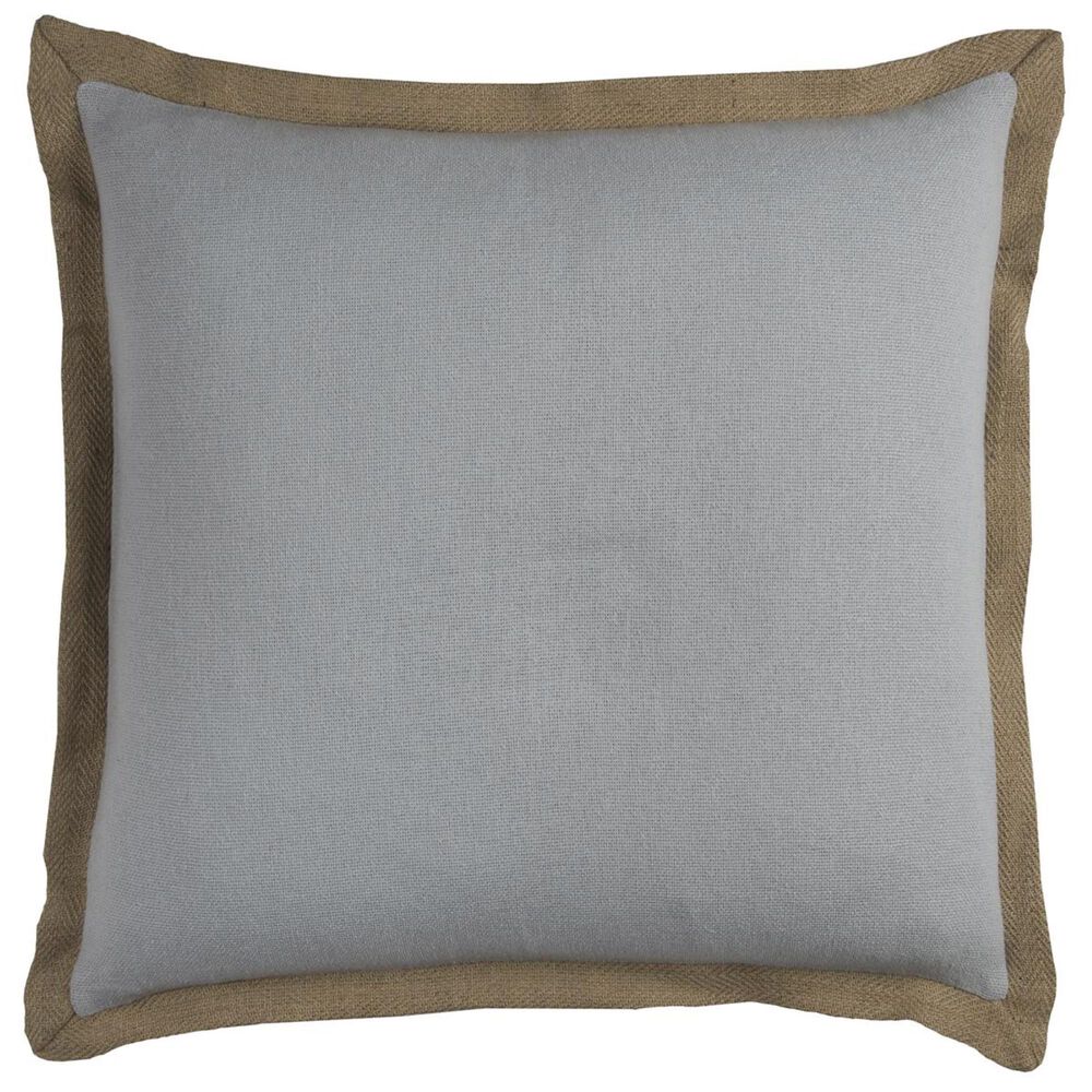 Rizzy Home 22" x 22" Pillow Cover in Gray with Brown Edge, , large