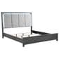 New Heritage Design Odessa Queen Upholstered Bed in Charcoal and Silver, , large