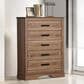 New Heritage Design Coventry Hall 5-Drawer Chest in Pecan, , large