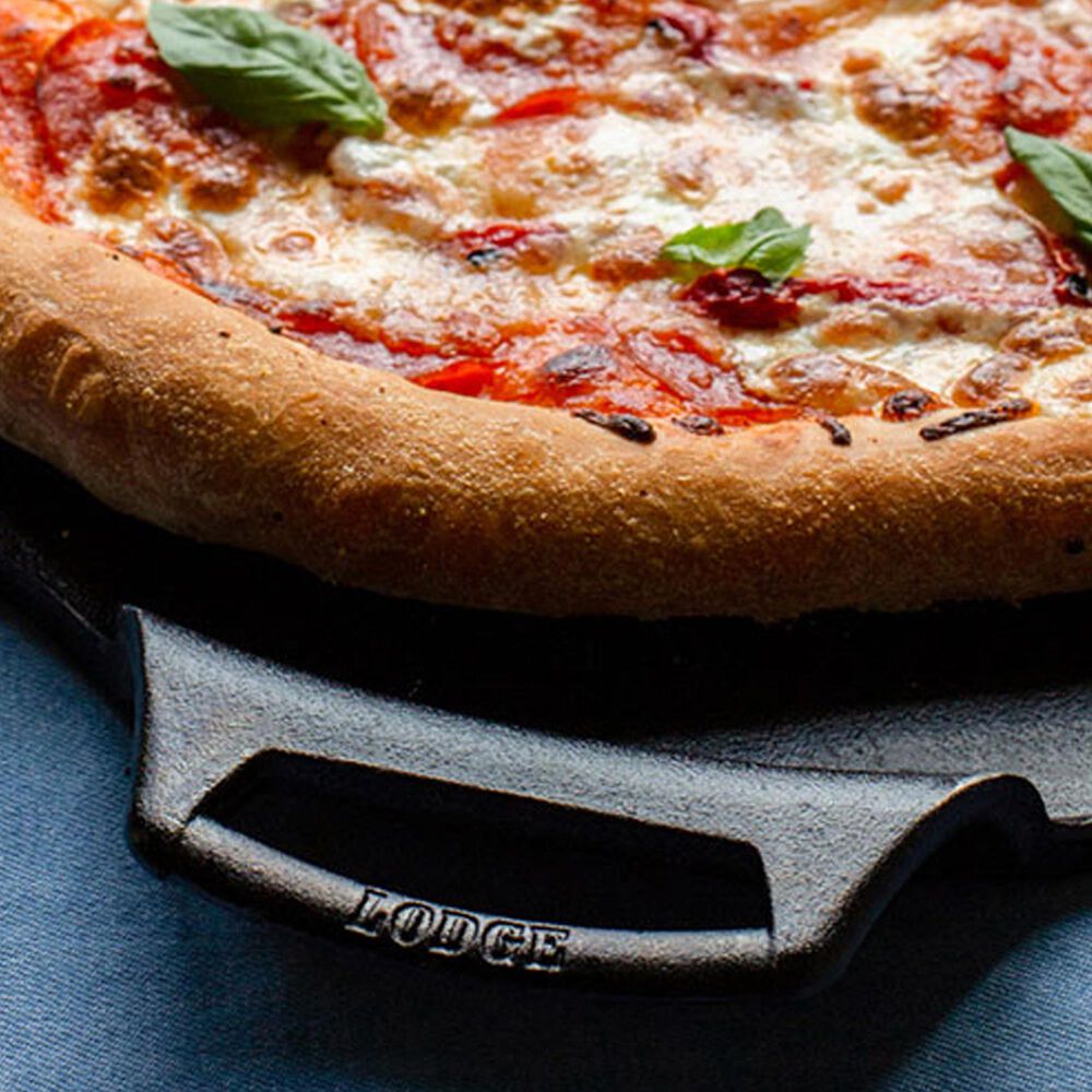 Lodge Seasoned Cast Iron Pizza Pan in Black, , large