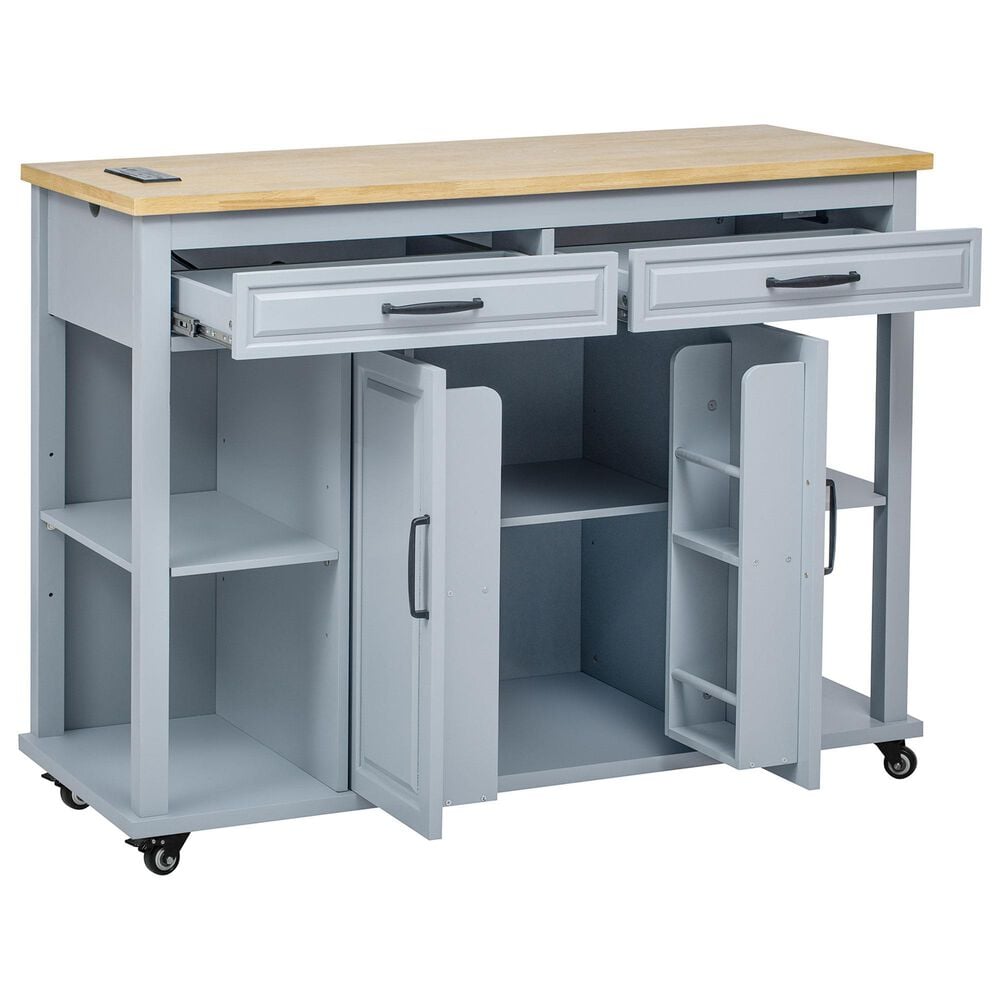 HOMLUX 47-inch Kitchen Island  in Grey Blue, , large
