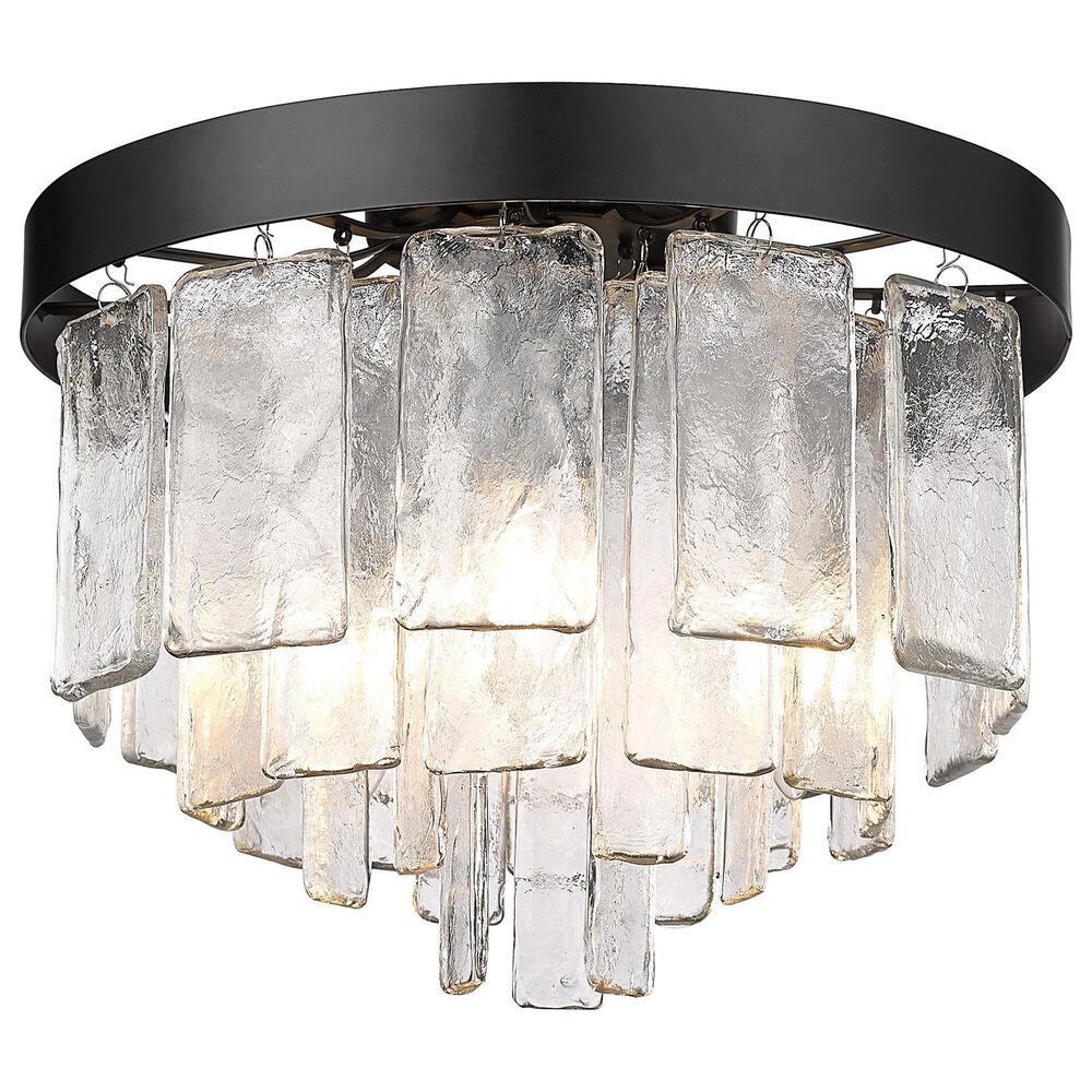 Golden Lighting Ciara 3-Light Flush Mount in Matte Black, , large