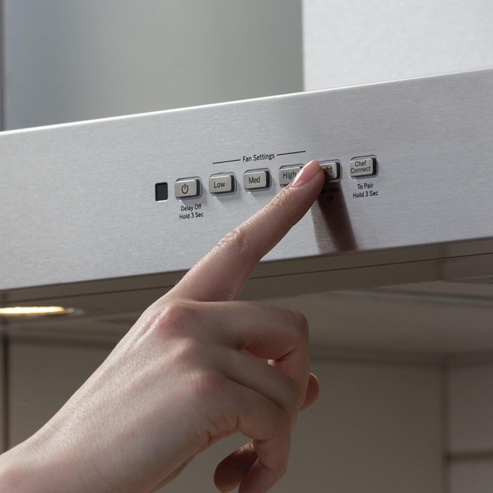 GE Profile 36&quot; Designer Wall Mount Hood with Dimmable LED Lighting in Stainless Steel, , large