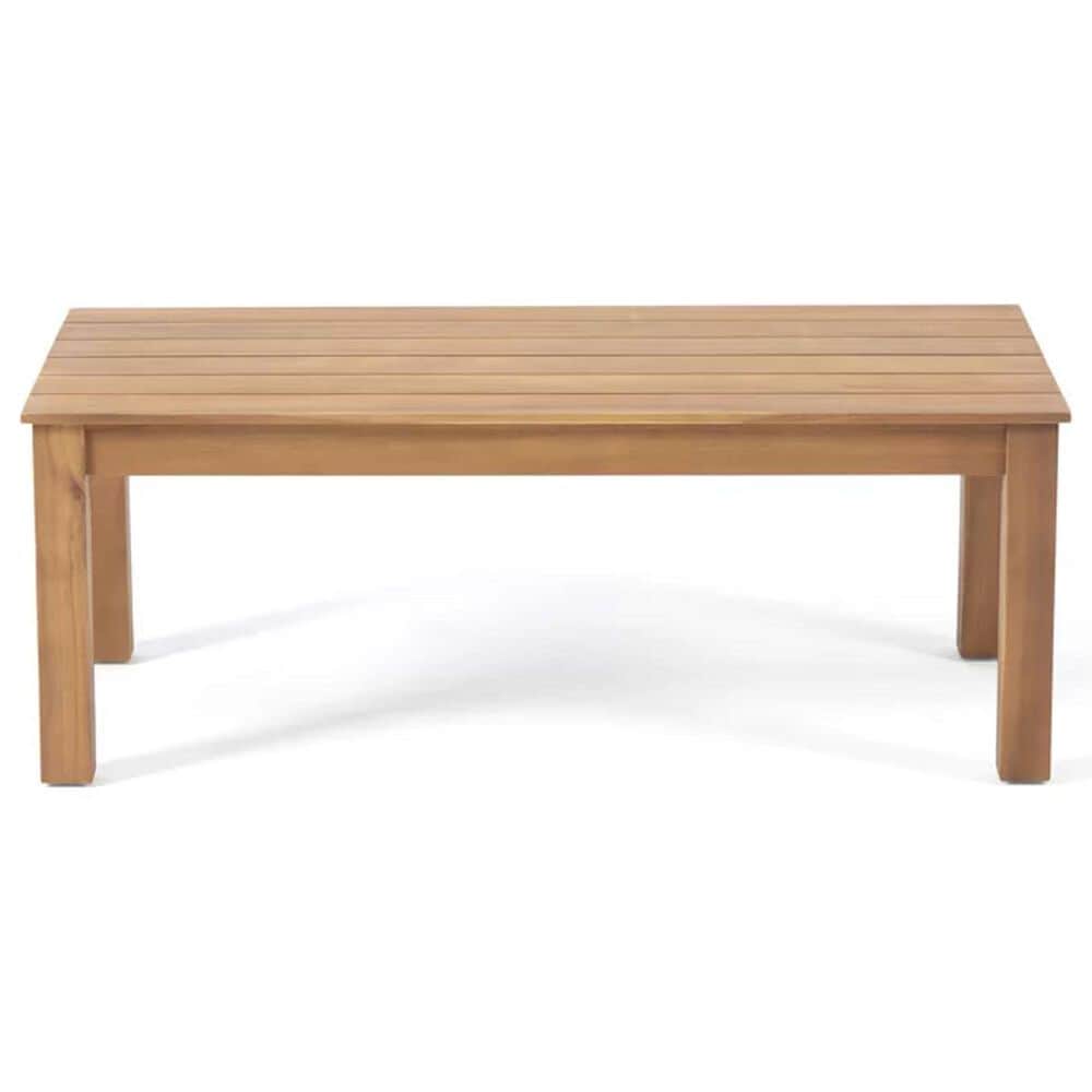 Hearth and Haven Temecula 4-Piece Outdoor Chat Set with Natural Rectangular Coffee Table in Cream, , large