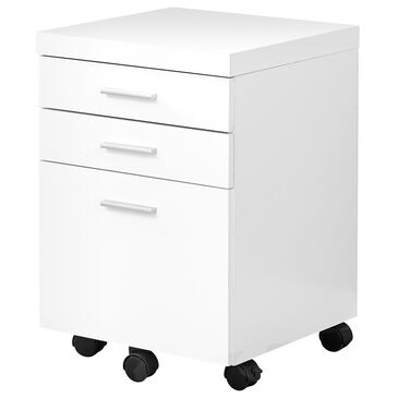 Monarch Specialties 3-Drawer File Cabinet in White, , large