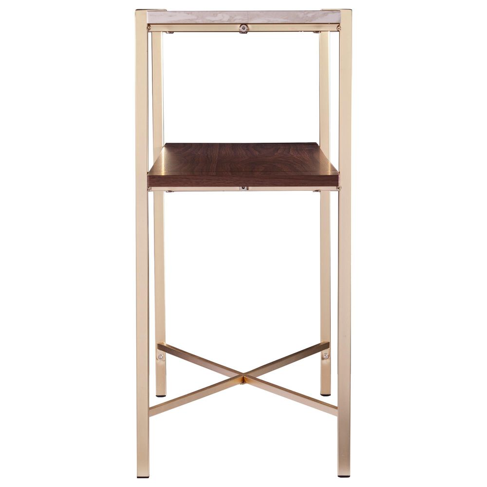 Southern Enterprises Ardmillan Storage Console Table in Brass, Tobacco, and White, , large