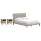 Ashley Queen Upholstered Bed and Two Nightstands, , large