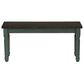 Linon Home Decor Willow Dining Bench in Burnished Smoke and Distressed Teal, , large