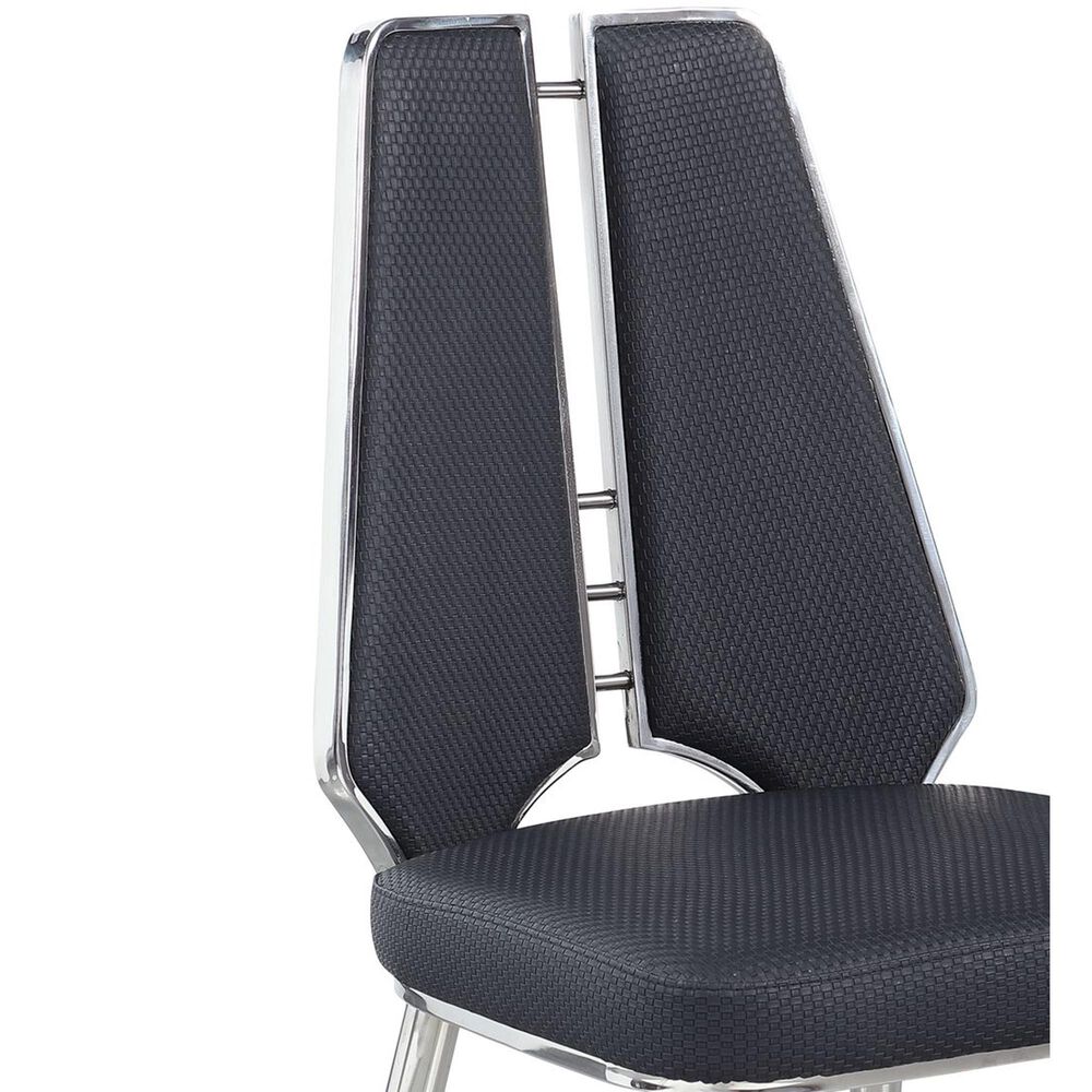 Monroe Tessa Side Chair in Polished Stainless Steel, , large