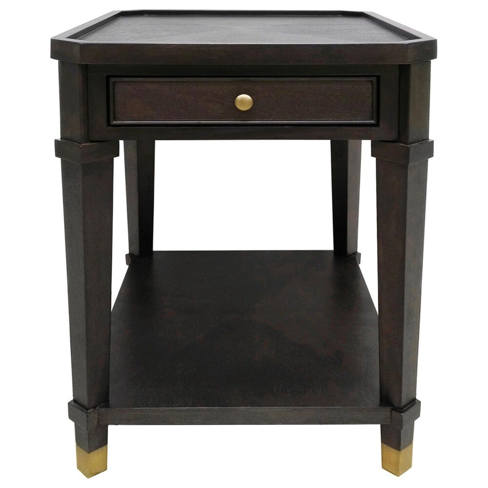 Slatehouse Carrington End Table in Dark Brown and Antique Gold, , large