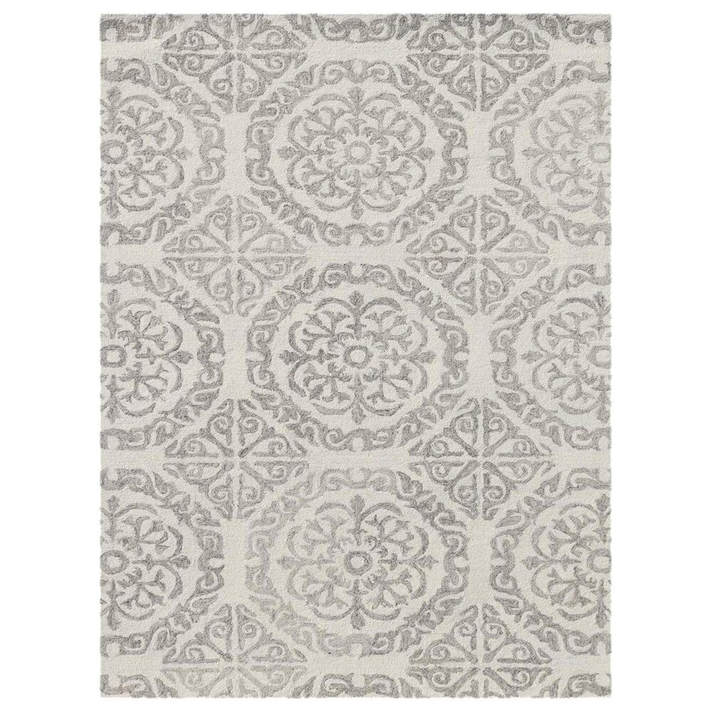 Amer Rugs Boston 5" x 7"6" White and Ivory Area Rug, , large