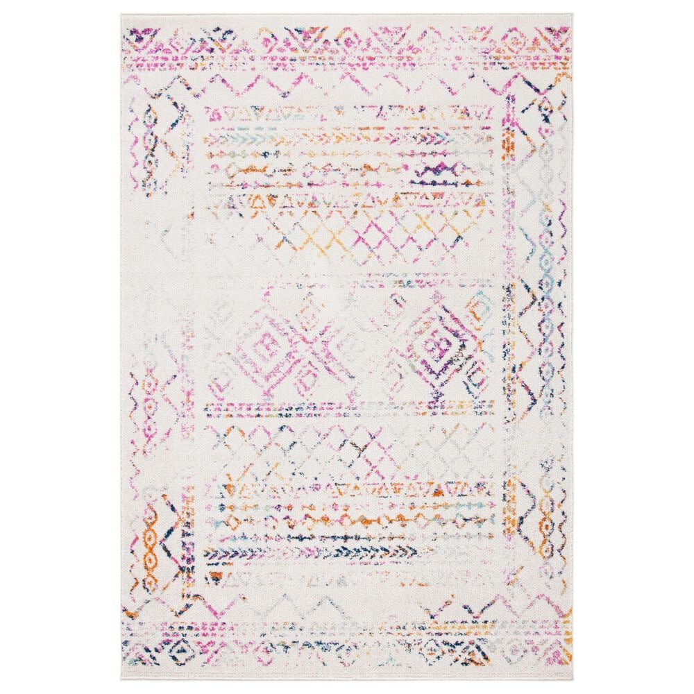 Safavieh Tulum TUL268E 4" x 6" Ivory and Fuchsia Area Rug, , large