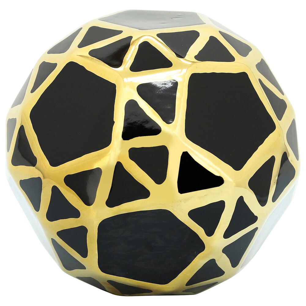 Sagebrook Home 6" Orb in Black and Gold, , large