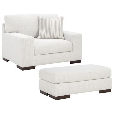Ashley Hartside Chair and a Half with Ottoman in Frosted, , large