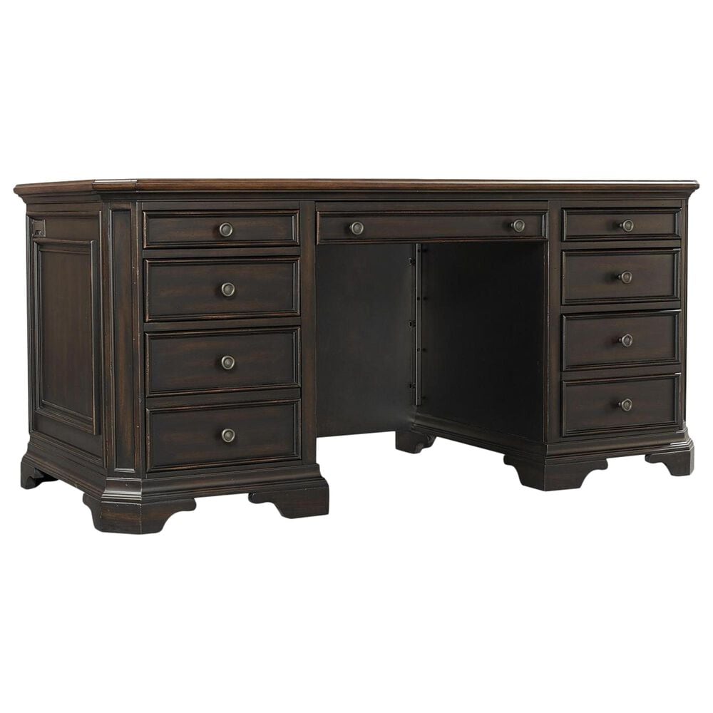 Riva Ridge Hampton 66&quot; Executive Desk in Black Cherry, , large