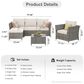 HOMLUX 6-Piece Patio Conversation Set in Coarse Beige, , large