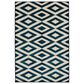 Central Oriental Terrace Tropic Scalene 6"7" x 9"6" White and Blue Area Rug, , large