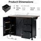 HOMLUX 55" Farmhouse Kitchen Island with Power Outlet in Black, , large