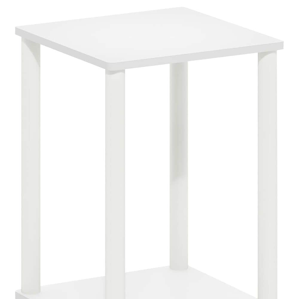 HOMLUX 2-Tier Turn-N-Tube End Table in White, , large