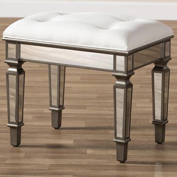Baxton Studio Marielle Ottoman Vanity Bench in Mirror, , large