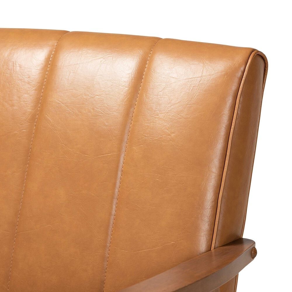 Baxton Studio Nikko Lounge Chair in Tan, , large