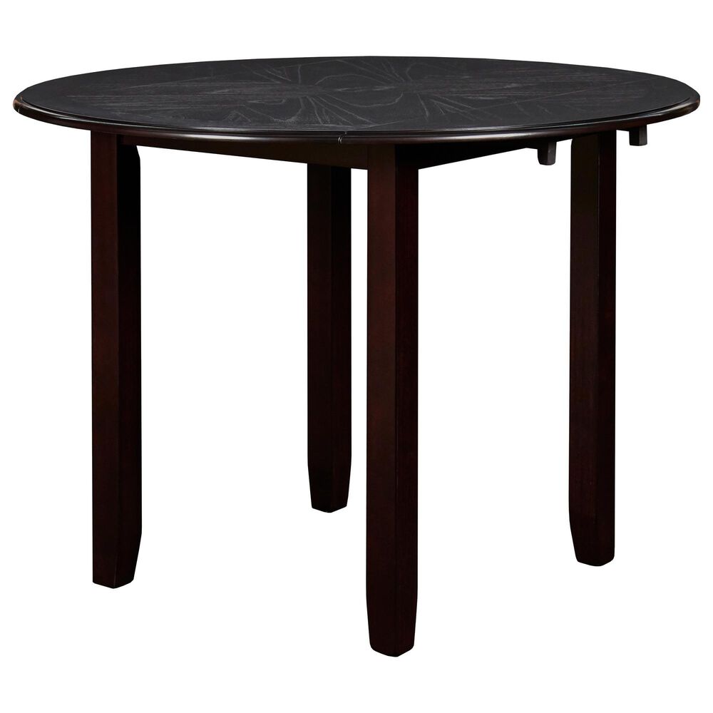 New Heritage Gia 3-Piece Round Drop Leaf Dining Set in Ebony, , large