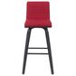 Armen Living Vienna Swivel Bar Height Stool with Red Upholstery in Black Brushed, , large