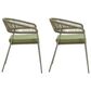 Zuo Modern Skye Outdoor Dining Chair in Green (Set of 2), , large