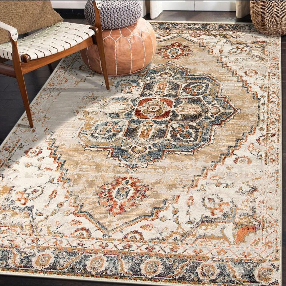 Amer Rugs Allure 8&#39;9&quot; x 11&#39;9&quot; Gold and Beige Area Rug, , large