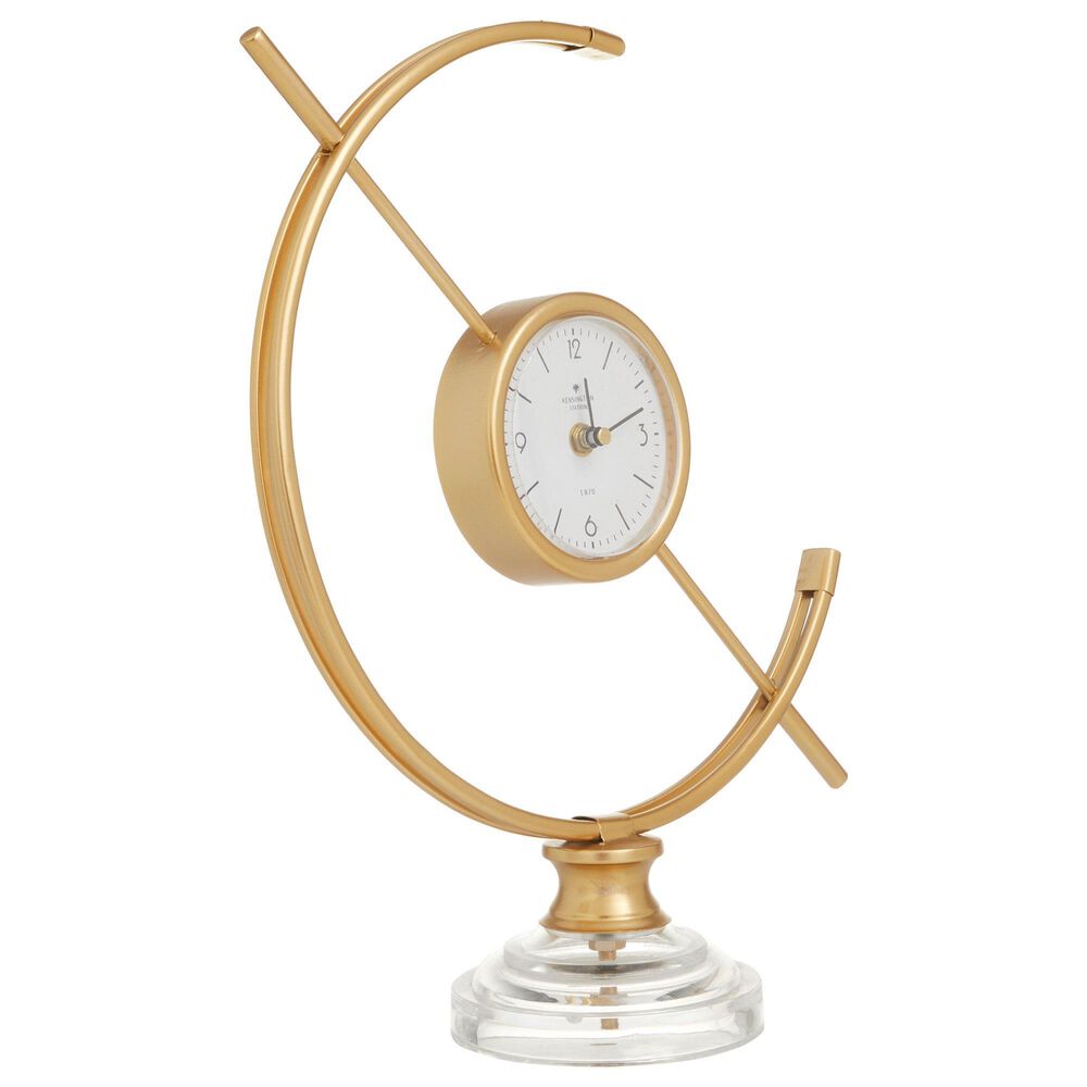 Maple and Jade Abstract Clock in Gold and Clear, , large
