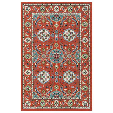 Kaleen Rugs Sunice 2"2" x 8" Tangerine, Ivory, Light Blue, Lime Green and Navy Runner, , large