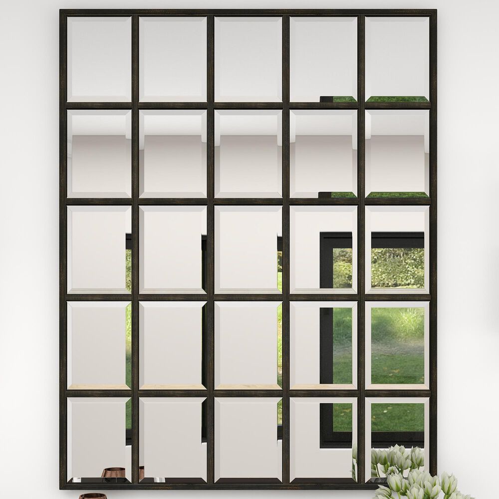 Maple and Jade Metal Framed Wall Mirror in Brown and Black | Shop NFM