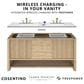 James Martin Brittany 60" Single Bathroom Vanity in Pecan with 3 cm Siberian Silestone Top, Rectangular Sink and FreePower Wireless Charger, , large