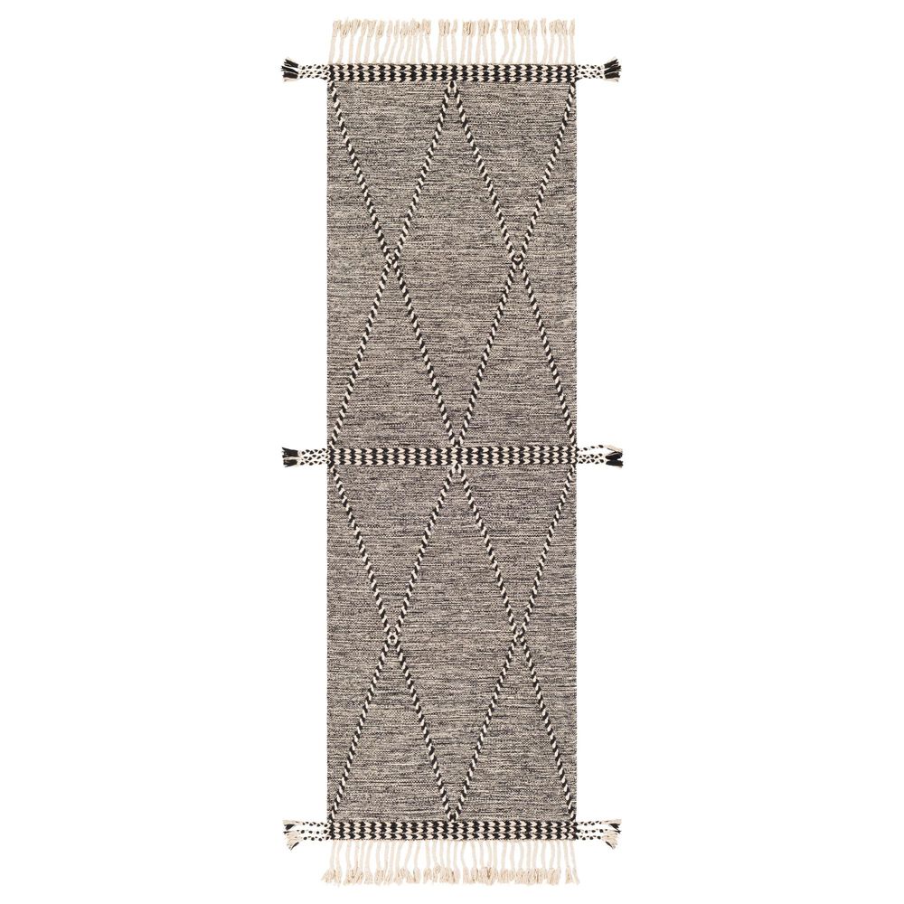 Surya Zanafi ZNF-2301 2'6" x 8' Black and Cream Area Rug, , large