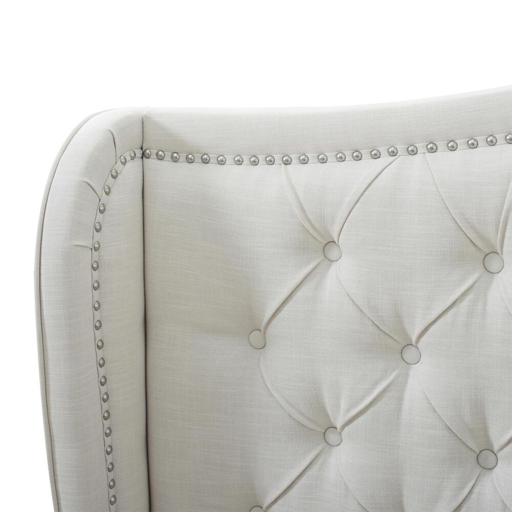 Jennifer Taylor Home Marcella Tufted Wingback King Bed in Antique White
