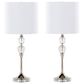 LumiSource Clara Crystal Table Lamp in Clear and Polished Nickel (Set of 2), , large