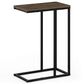 HOMLUX C Shaped Side Table in Columbia Walnut and Black, , large
