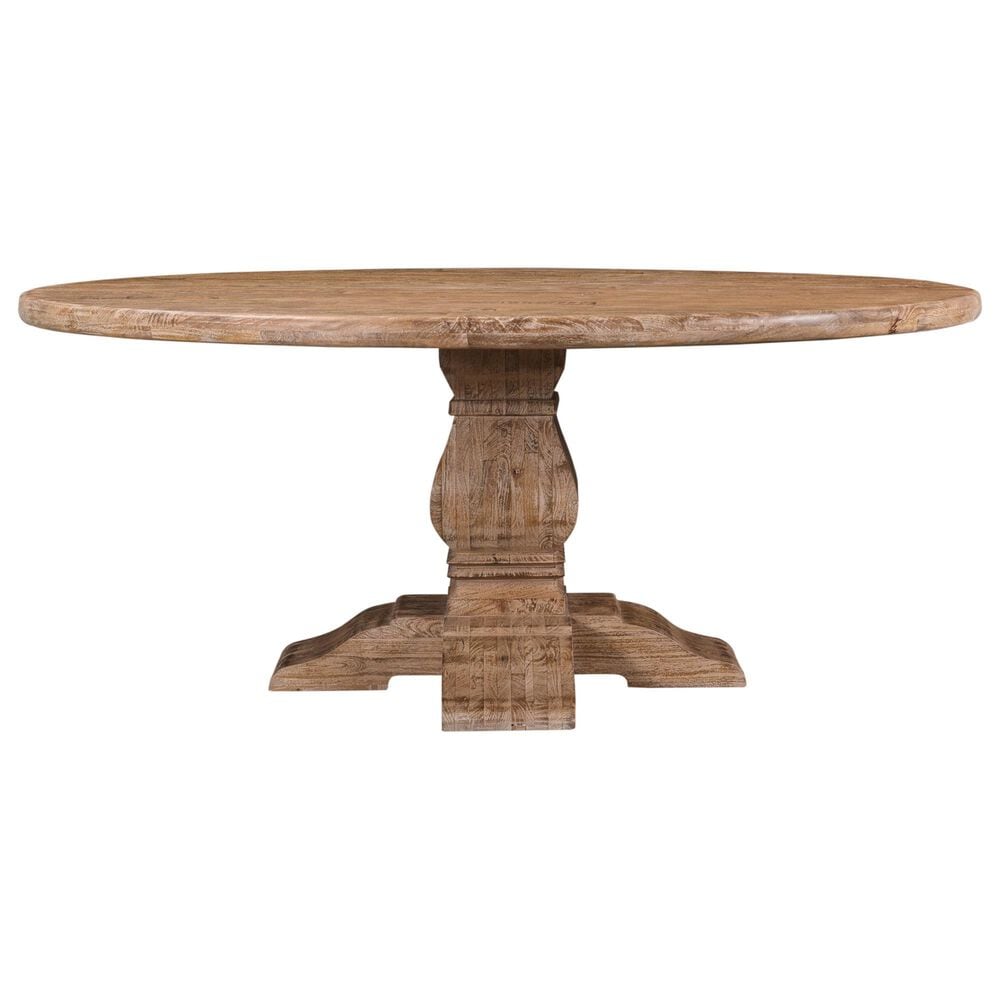 Home Trends &amp; Design San Rafael 72&quot; Round Dining Table in Antique Oak - Table Only, , large