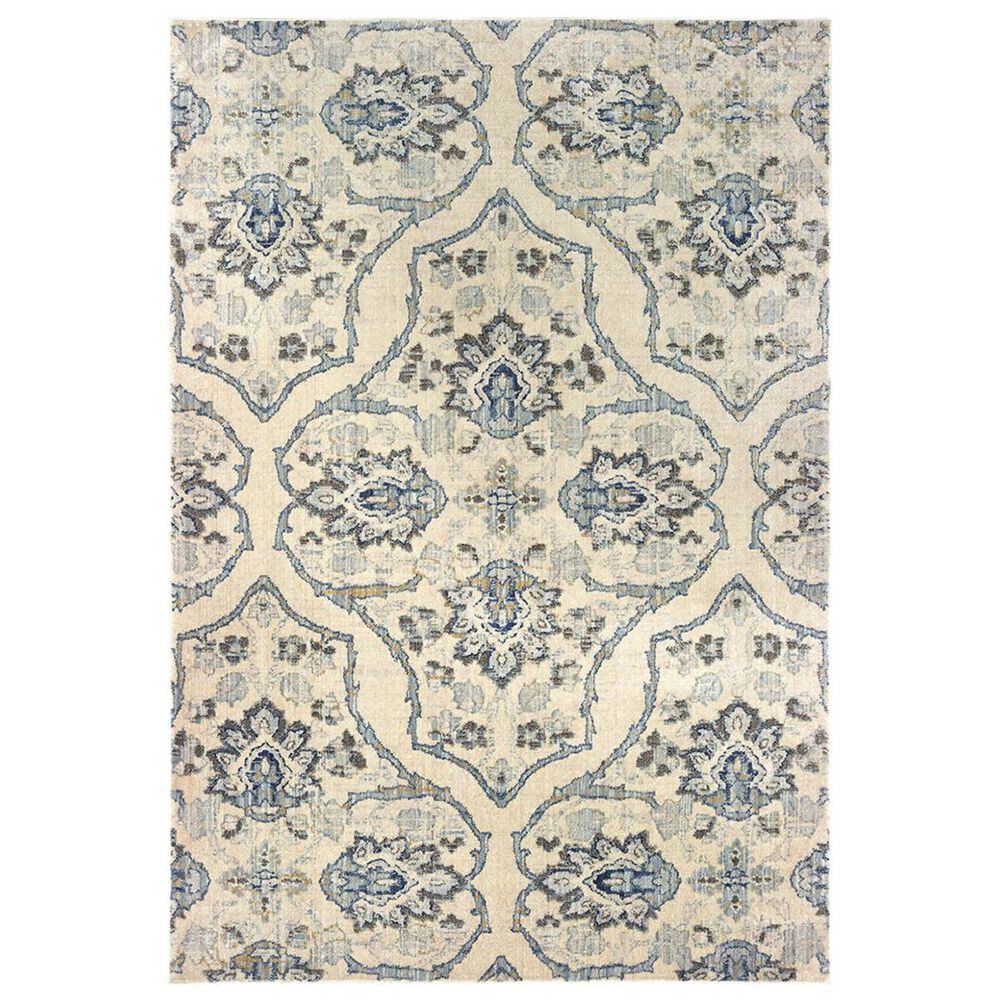 Oriental Weavers Pandora 5502W 2'3" x 7'6" Ivory and Blue Runner, , large