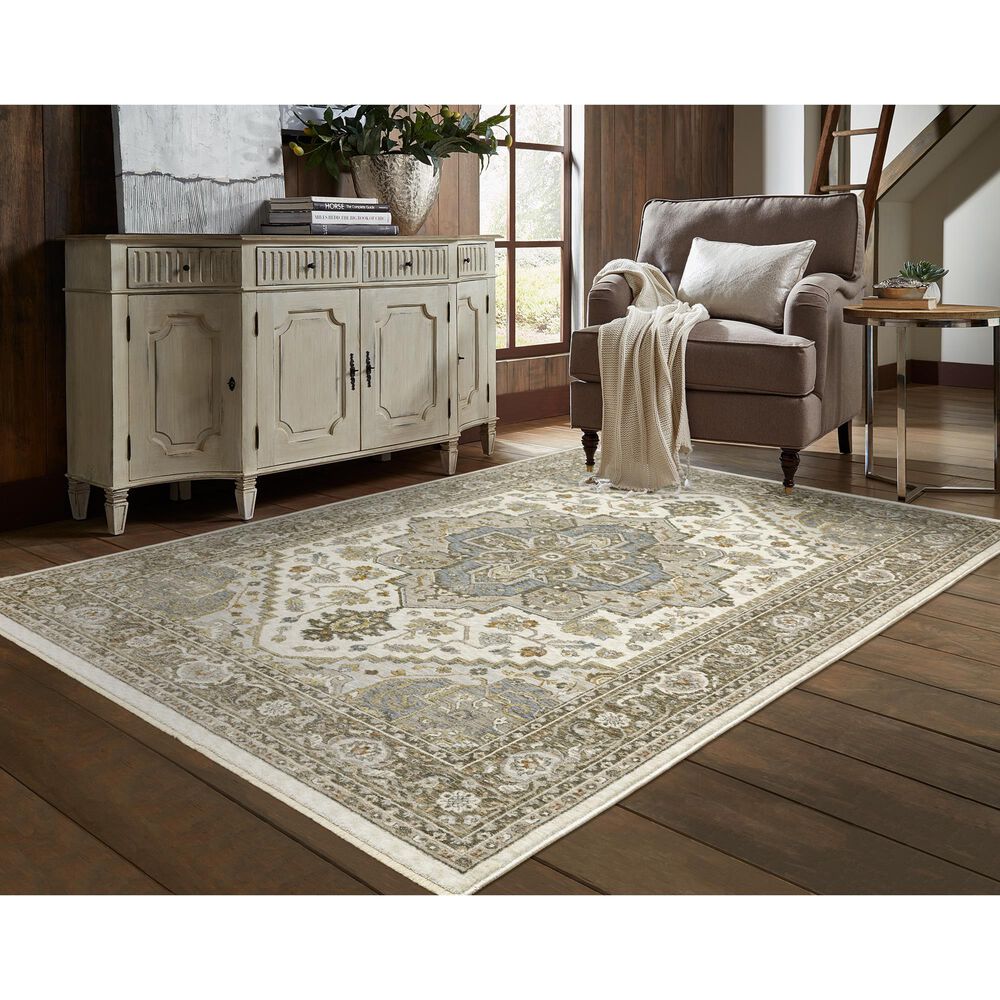 Oriental Weavers Maharaja Sage Green And Grey 7&#39;10&quot; x 10&#39;10&quot; Area Rug, , large