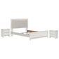 Ashley Zuraleus Queen Upholstered Panel Bed with Two Nightstands in Matte White, , large